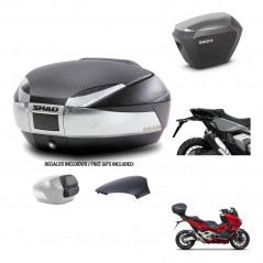 SHAD SH23 alu suitcases + mounting bracket SH48 trunk backrest cover KIT-475465