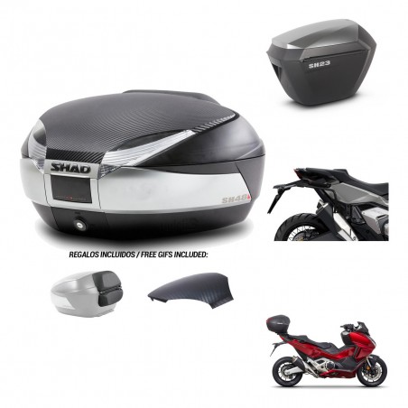 SHAD Maletas sh23 alu + soporte montaje baul SH48 tapa respaldo KIT-475465