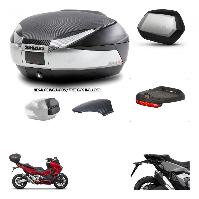 SHAD SH35 PREMIUM suitcases + mounting bracket SH48 trunk backrest cover accessories KIT-475469