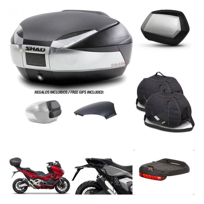 SHAD SH35 PREMIUM suitcases + mounting bracket SH48 trunk backrest cover accessories KIT-475470