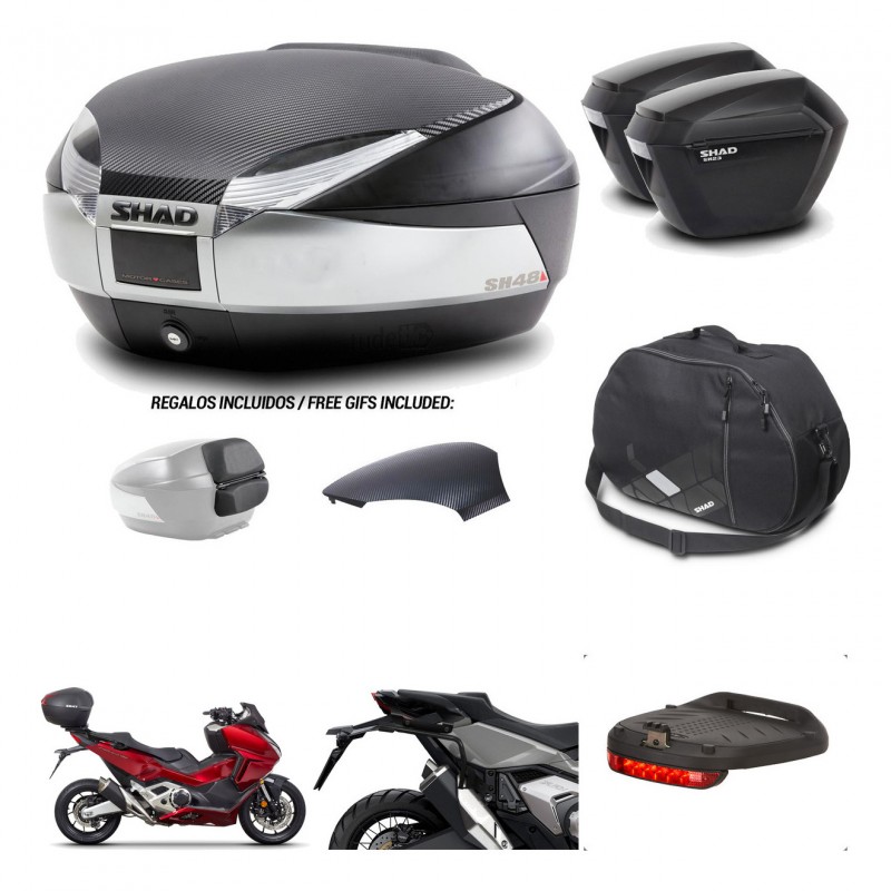 SHAD Suitcases sh23 + mounting bracket trunk SH48 backrest cover accessories KIT-475480