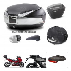 SHAD SH23 alu suitcases + mounting bracket SH48 trunk backrest cover accessories KIT-475483