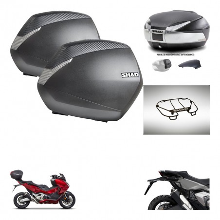 SHAD Baul SH48 tapa respaldo + soporte montaje maletas SH36 accesorios KIT-475484