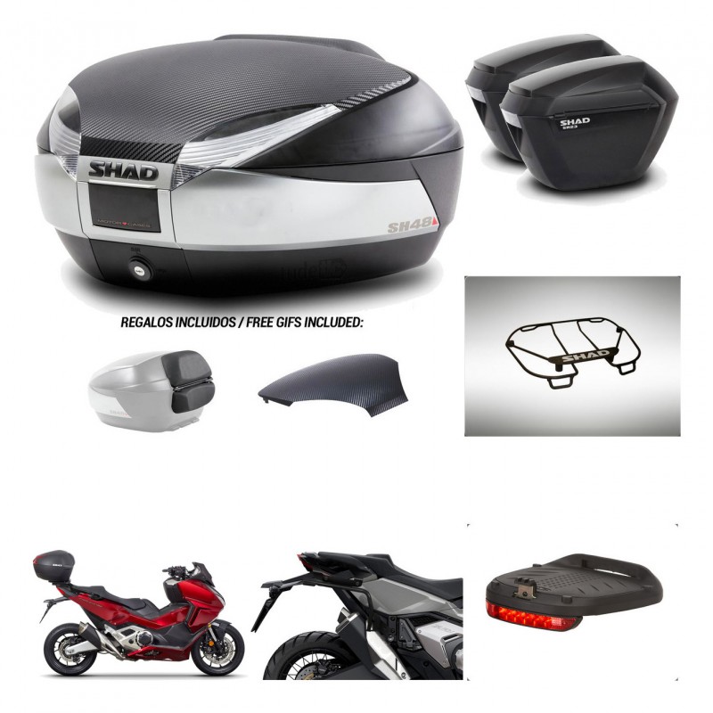 SHAD Maletas sh23 + soporte montaje baul SH48 tapa respaldo accesorios KIT-475492