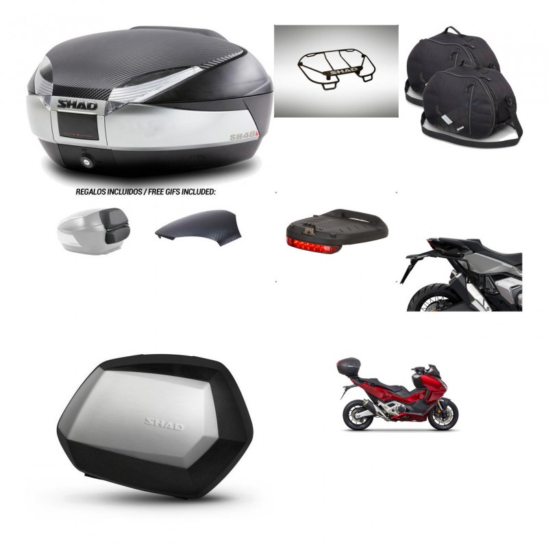 SHAD SH35 PREMIUM suitcases + mounting bracket SH48 trunk backrest cover accessories KIT-475494