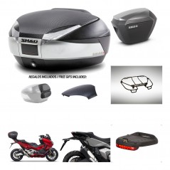SHAD SH23 alu suitcases + mounting bracket SH48 trunk backrest cover accessories KIT-475495