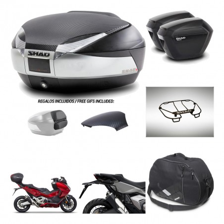 SHAD Maletas sh23 + soporte montaje baul SH48 tapa respaldo accesorios KIT-475498