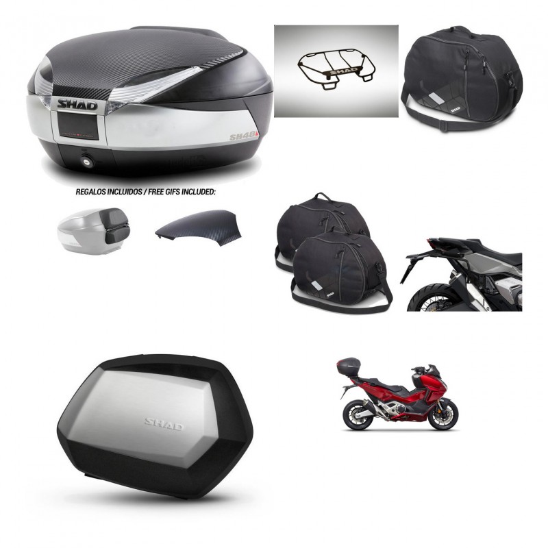 SHAD SH35 PREMIUM suitcases + mounting bracket SH48 trunk backrest cover accessories KIT-475500
