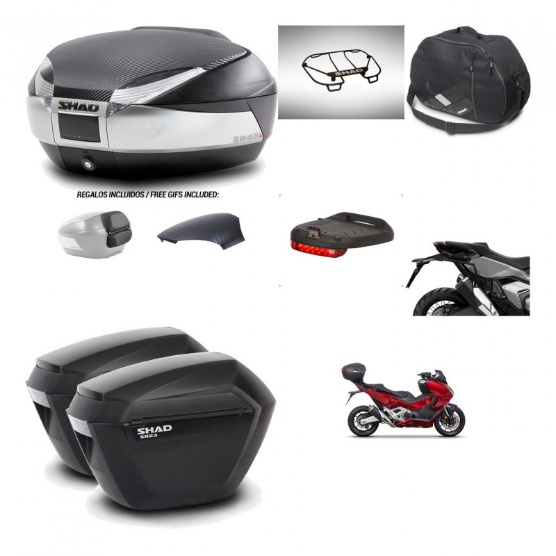SHAD Suitcases sh23 + mounting bracket trunk SH48 backrest cover accessories KIT-475504