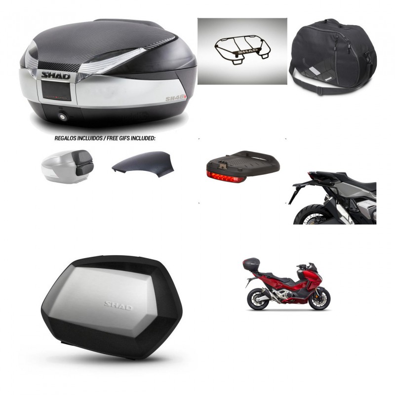 SHAD SH35 PREMIUM suitcases + mounting bracket SH48 trunk backrest cover accessories KIT-475505