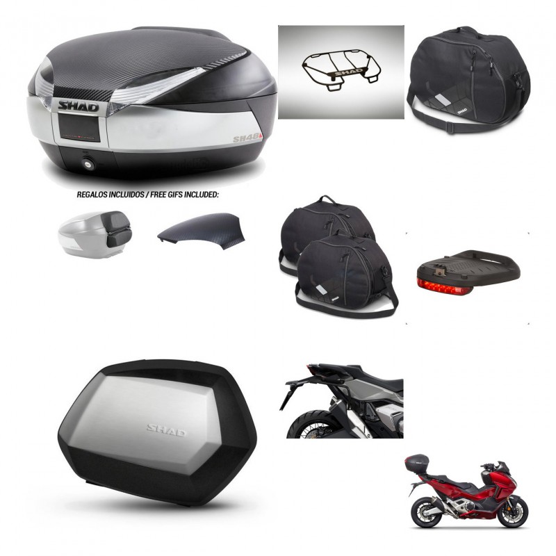 SHAD Maletas SH35 PREMIUM + soporte montaje baul SH48 tapa respaldo accesorios KIT-475506