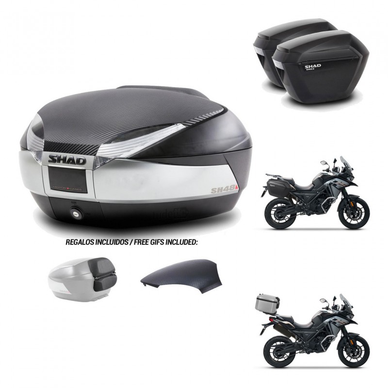 SHAD Suitcases sh23 + mounting bracket trunk SH48 backrest cover KIT-475510