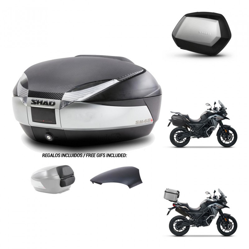 SHAD Maletas SH35 PREMIUM + soporte montaje baul SH48 tapa respaldo KIT-475511