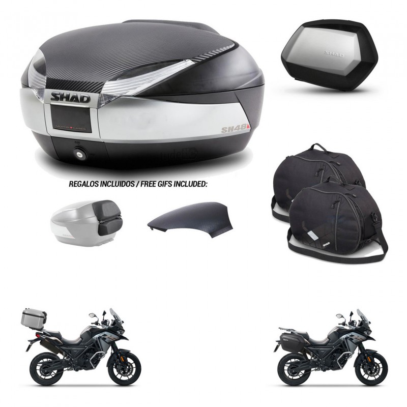SHAD Maletas SH35 PREMIUM + soporte montaje baul SH48 tapa respaldo accesorios KIT-475512