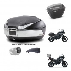 SHAD SH23 alu suitcases + mounting bracket SH48 trunk backrest cover KIT-475513