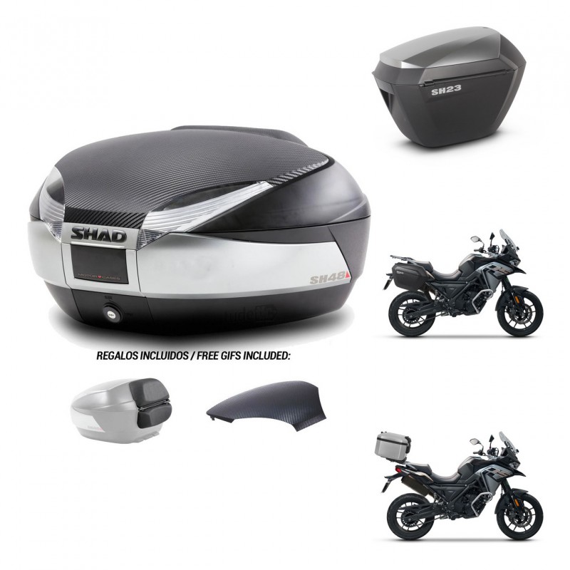 SHAD Maletas sh23 alu + soporte montaje baul SH48 tapa respaldo KIT-475513