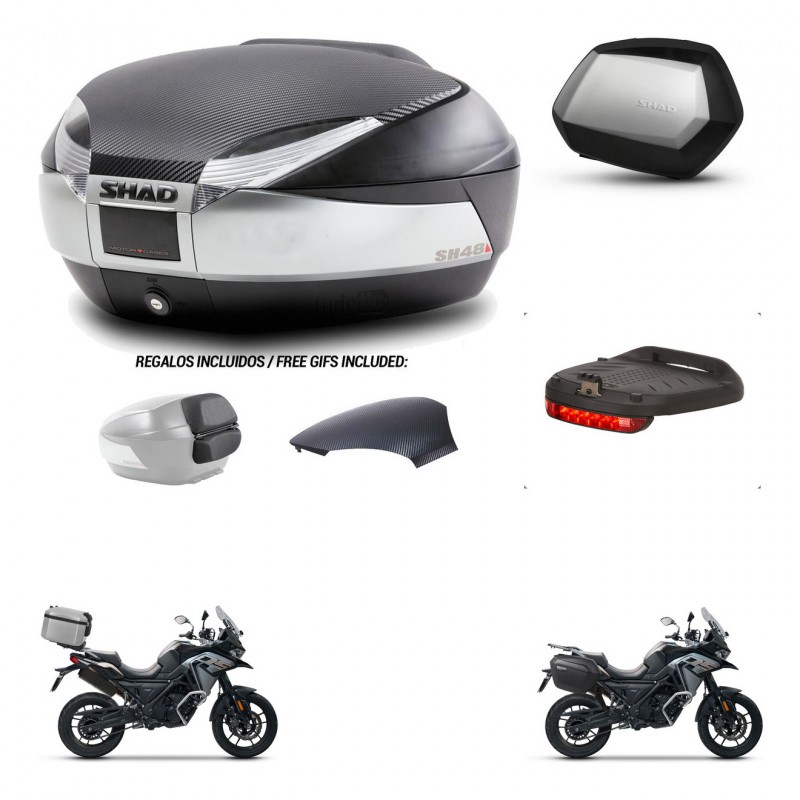 SHAD Maletas SH35 PREMIUM + soporte montaje baul SH48 tapa respaldo accesorios KIT-475517