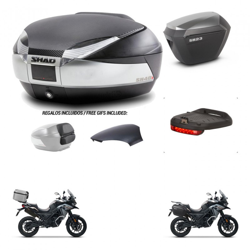 SHAD Maletas sh23 alu + soporte montaje baul SH48 tapa respaldo accesorios KIT-475519