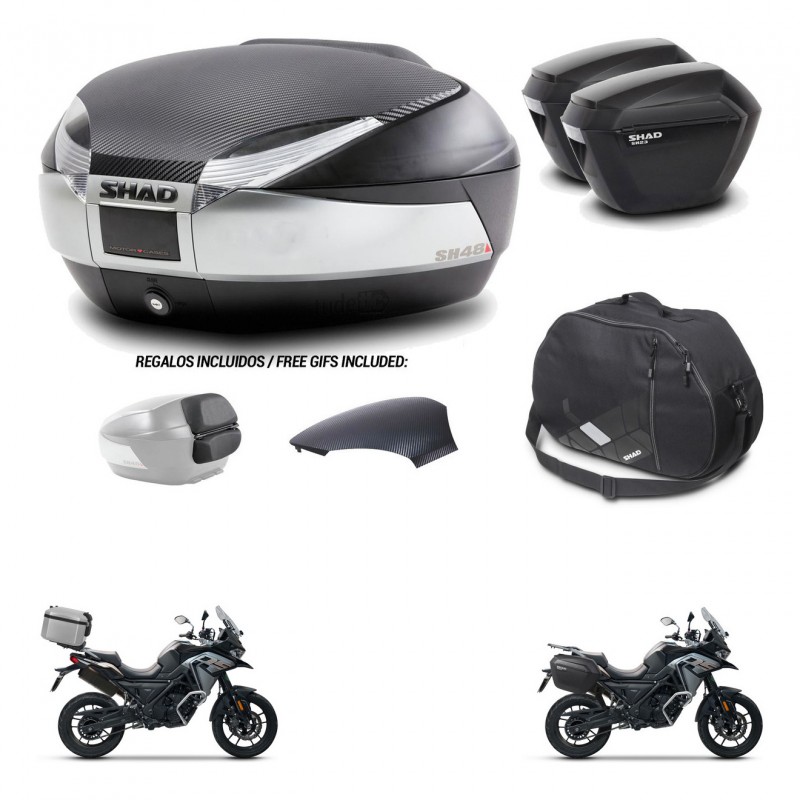 SHAD Maletas sh23 + soporte montaje baul SH48 tapa respaldo accesorios KIT-475522