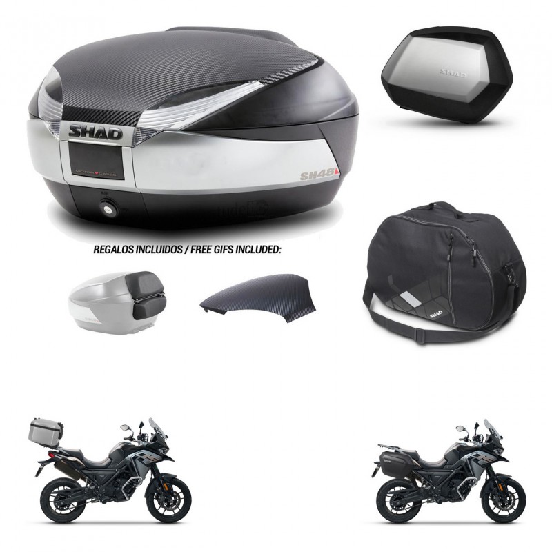 SHAD Maletas SH35 PREMIUM + soporte montaje baul SH48 tapa respaldo accesorios KIT-475523