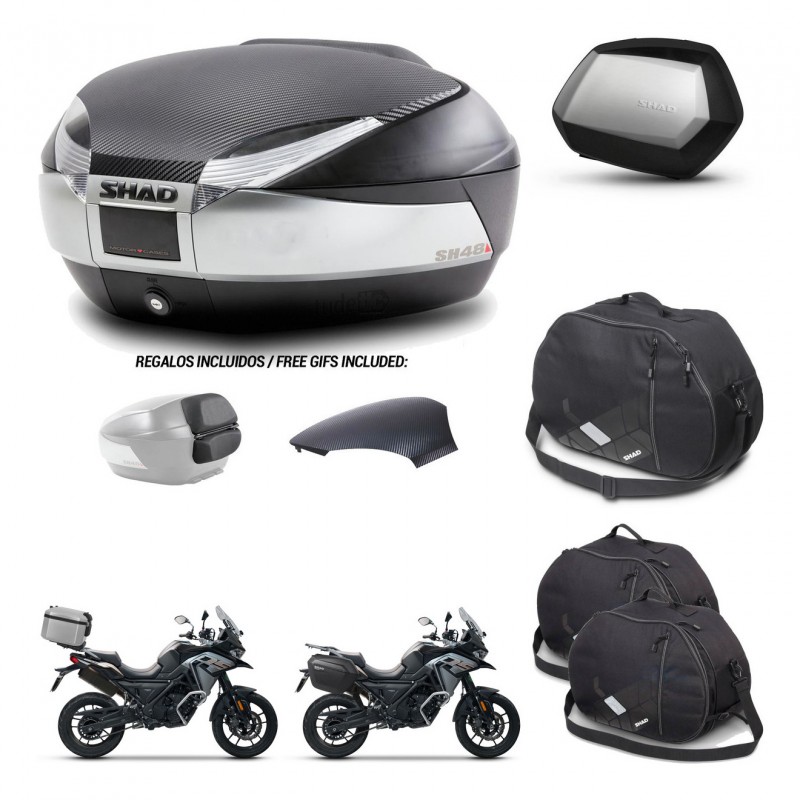 SHAD Maletas SH35 PREMIUM + soporte montaje baul SH48 tapa respaldo accesorios KIT-475524