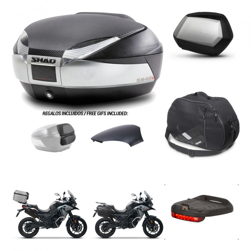 SHAD Maletas SH35 PREMIUM + soporte montaje baul SH48 tapa respaldo accesorios KIT-475529