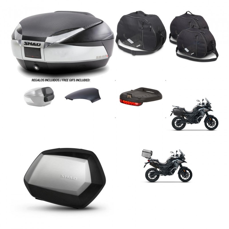 SHAD Maletas SH35 PREMIUM + soporte montaje baul SH48 tapa respaldo accesorios KIT-475530