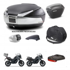 SHAD SH23 alu suitcases + mounting bracket SH48 trunk backrest cover accessories KIT-475531