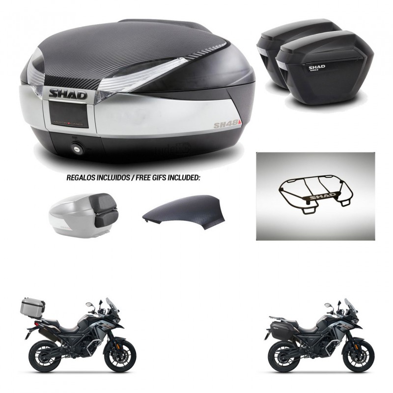 SHAD Maletas sh23 + soporte montaje baul SH48 tapa respaldo accesorios KIT-475534