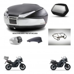 SHAD Maletas SH35 PREMIUM + soporte montaje baul SH48 tapa respaldo accesorios KIT-475535
