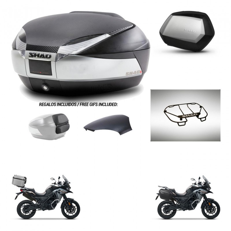 SHAD Maletas SH35 PREMIUM + soporte montaje baul SH48 tapa respaldo accesorios KIT-475535
