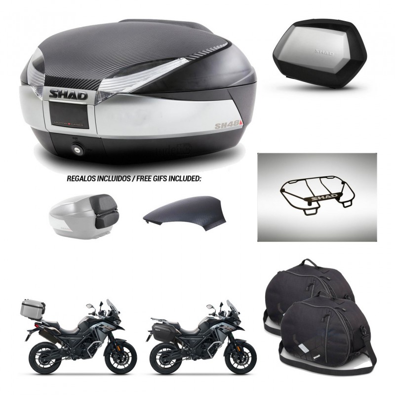 SHAD Maletas SH35 PREMIUM + soporte montaje baul SH48 tapa respaldo accesorios KIT-475536