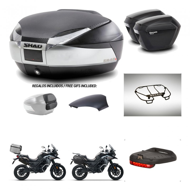 SHAD Suitcases sh23 + mounting bracket trunk SH48 backrest cover accessories KIT-475540