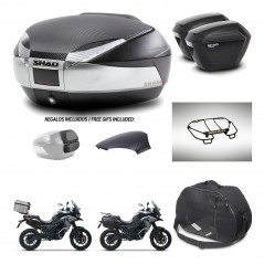 SHAD Suitcases sh23 + mounting bracket trunk SH48 backrest cover accessories KIT-475546