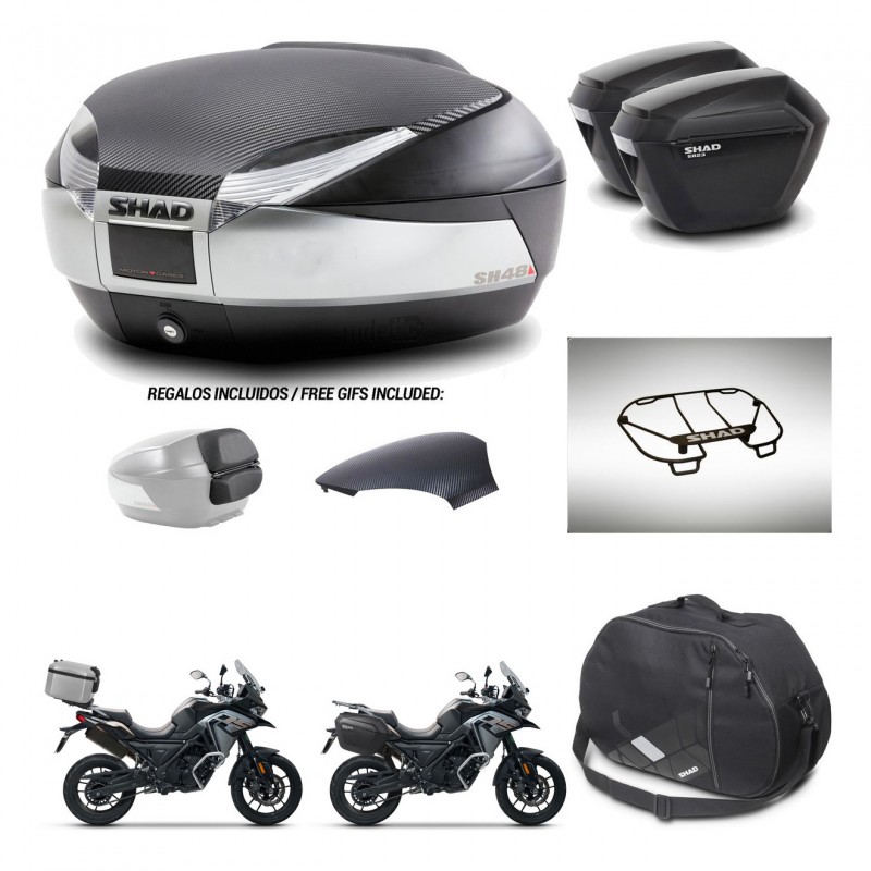 SHAD Maletas sh23 + soporte montaje baul SH48 tapa respaldo accesorios KIT-475546