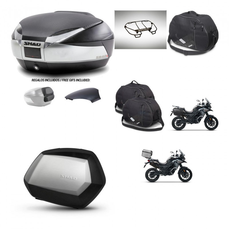 SHAD Maletas SH35 PREMIUM + soporte montaje baul SH48 tapa respaldo accesorios KIT-475548