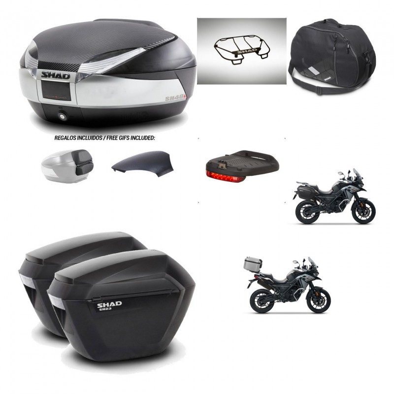 SHAD Maletas sh23 + soporte montaje baul SH48 tapa respaldo accesorios KIT-475552