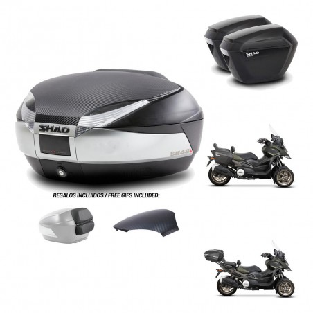 SHAD Suitcases sh23 + mounting bracket trunk SH48 backrest cover KIT-475558