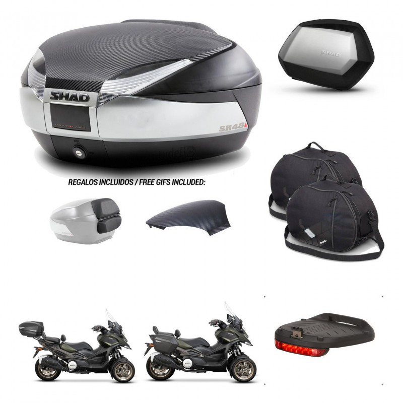 SHAD SH35 PREMIUM suitcases + mounting bracket SH48 trunk backrest cover accessories KIT-475566