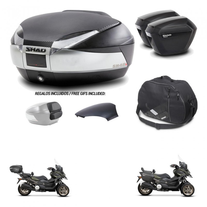 SHAD Suitcases sh23 + mounting bracket trunk SH48 backrest cover accessories KIT-475570