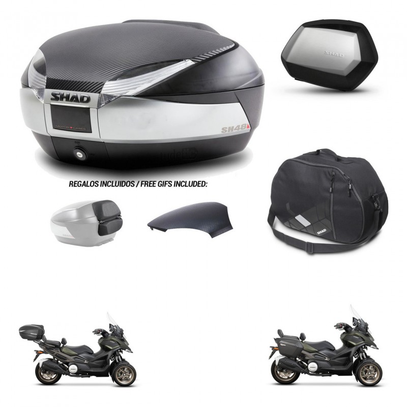 SHAD SH35 PREMIUM suitcases + mounting bracket SH48 trunk backrest cover accessories KIT-475571