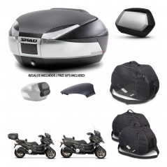 SHAD Maletas SH35 PREMIUM + soporte montaje baul SH48 tapa respaldo accesorios KIT-475572