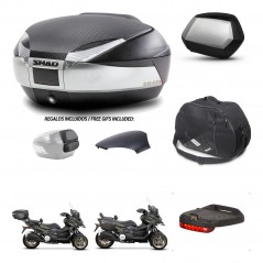 SHAD Maletas SH35 PREMIUM + soporte montaje baul SH48 tapa respaldo accesorios KIT-475577