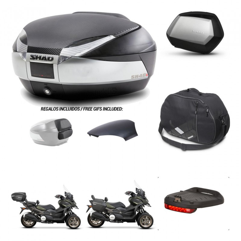 SHAD SH35 PREMIUM suitcases + mounting bracket SH48 trunk backrest cover accessories KIT-475577