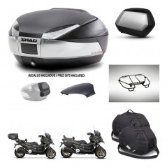 SHAD Maletas SH35 PREMIUM + soporte montaje baul SH48 tapa respaldo accesorios KIT-475584