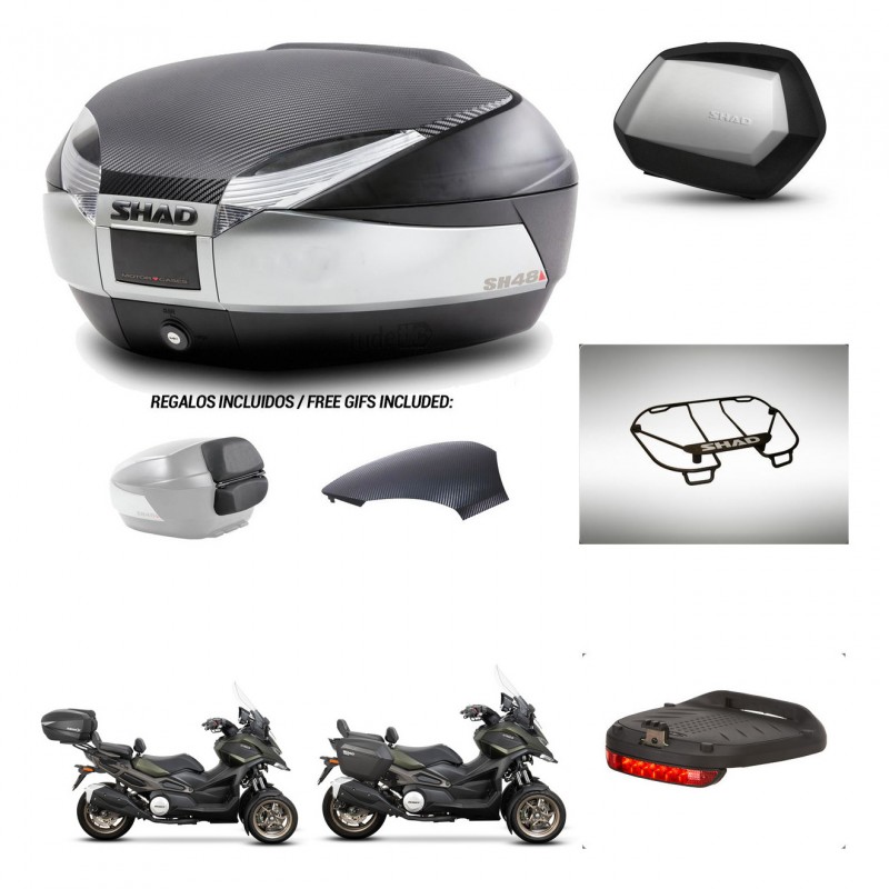 SHAD SH35 PREMIUM suitcases + mounting bracket SH48 trunk backrest cover accessories KIT-475589