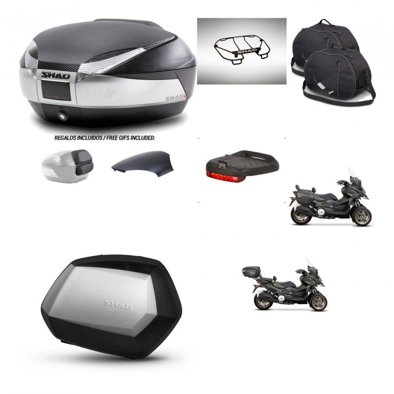 SHAD SH35 PREMIUM suitcases + mounting bracket SH48 trunk backrest cover accessories KIT-475590