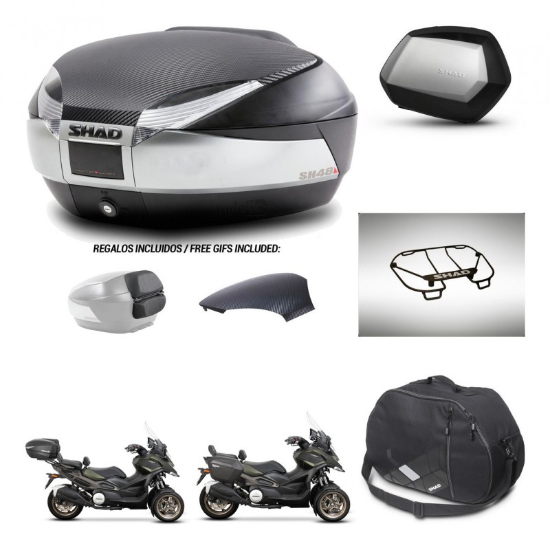 SHAD SH35 PREMIUM suitcases + mounting bracket SH48 trunk backrest cover accessories KIT-475595