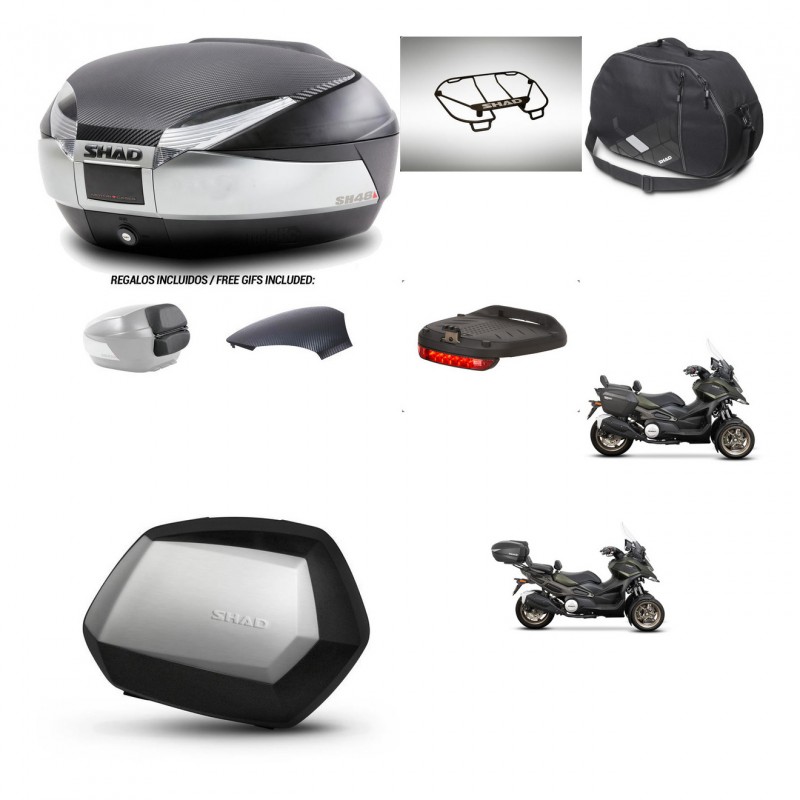 SHAD SH35 PREMIUM suitcases + mounting bracket SH48 trunk backrest cover accessories KIT-475601