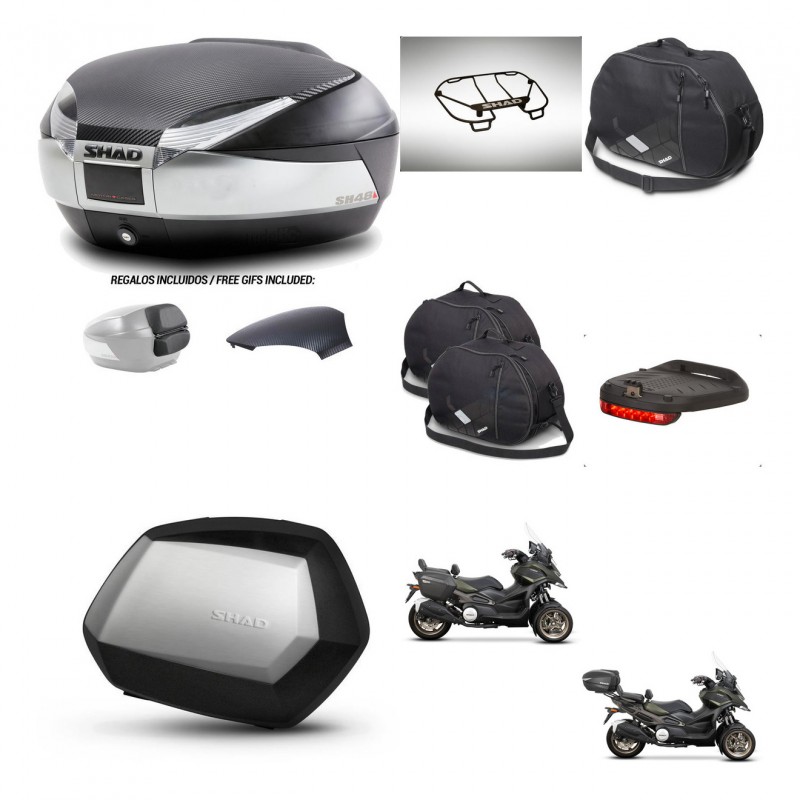 SHAD SH35 PREMIUM suitcases + mounting bracket SH48 trunk backrest cover accessories KIT-475602
